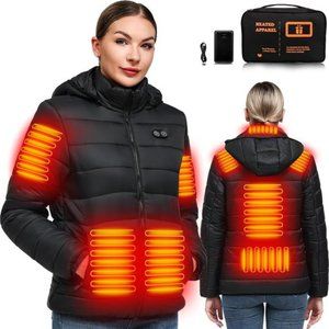 Heated Jackets for Women with 16000mAh Battery Pac, Electric Heated Coat Hoodie